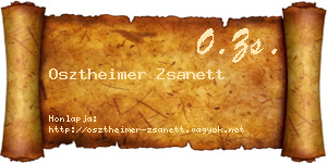 Osztheimer Zsanett névjegykártya